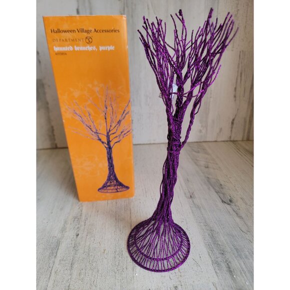 Dept 56 4033854 NEW haunted branches purple Halloween village accessory - Picture 1 of 6